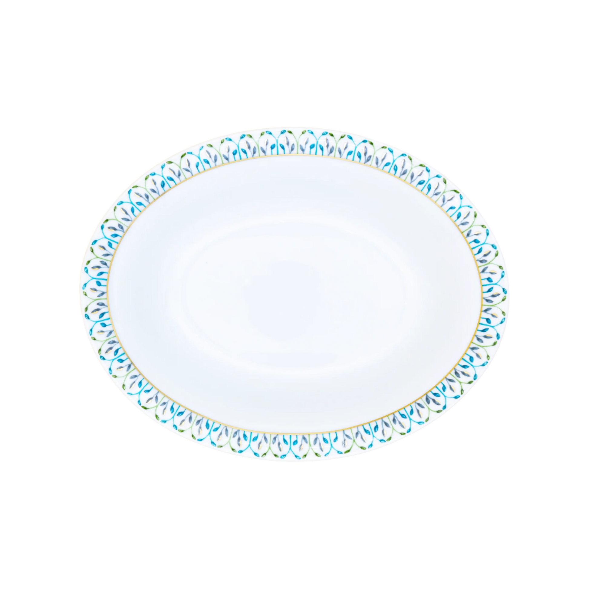 Robert Haviland & C. Parlon Jardin de Louise | Open Vegetable Dish: Fine Limoges porcelain with fan border motif and smooth, glazed finish, perfect for warm vegetables or side servings at the table | Tableware & Serveware / Serving Dishes | 2Jour Concierge, your luxury lifestyle shop