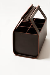 Copenhagen Saddle Leather Storage Basket With Dividers