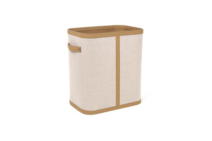 Pinetti Penelope | Recycled Leather & Cotton Baskets: Regenerated leather with ecru cotton exterior, available in multiple shapes and sizes with or without lids | Storage & Home Accessories / Baskets | 2Jour Concierge, your luxury lifestyle shop | luxury interiors, refined living, sustainable décor, boutique hotels, home organization, eco-luxury design, yacht décor, office décor, hospitality décor