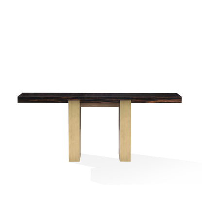 Arcahorn ARDEA | Console Table: Makassar ebony veneer with gloss finish, horn detailing and burnished brass accents, designed as a sculptural statement for refined entryways or living spaces | Furniture / Consoles | 2Jour Concierge, your luxury lifestyle shop