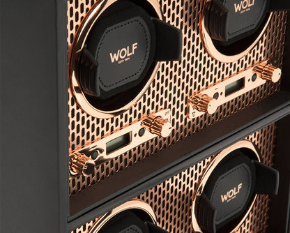 WOLF Axis 4 Piece Watch Winder With Storage | Luxury watch winders, rolls, boxes | 2Jour Concierge, #1 luxury high-end gift & lifestyle shop