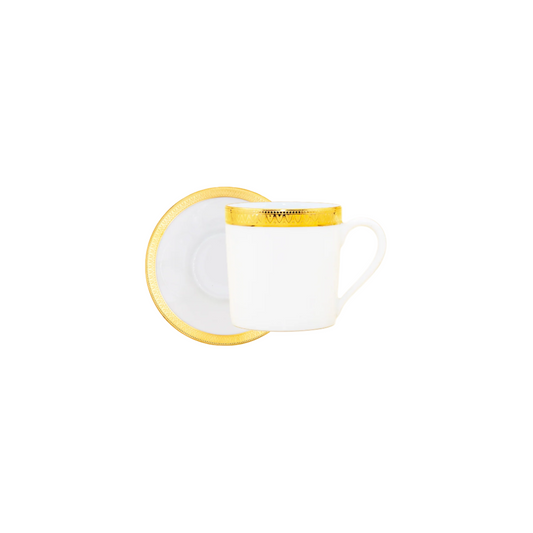 Haviland Parlon Malmaison | Coffee Cup & Saucer: Fine Limoges porcelain with decorative border motif and smooth, glazed finish, perfect for refined coffee service | Tableware & Serveware / Cups & Mugs | 2Jour Concierge, your luxury lifestyle shop