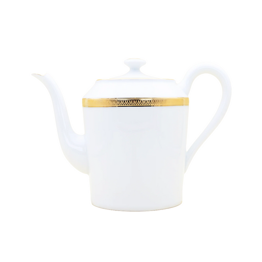Haviland Parlon Malmaison | Coffee/Tea Pot: Fine Limoges porcelain with decorative border motif and smooth, glazed finish, available in multiple sizes for refined tea or coffee service | Tableware & Serveware / Teapots & Coffee Pots | 2Jour Concierge, your luxury lifestyle shop