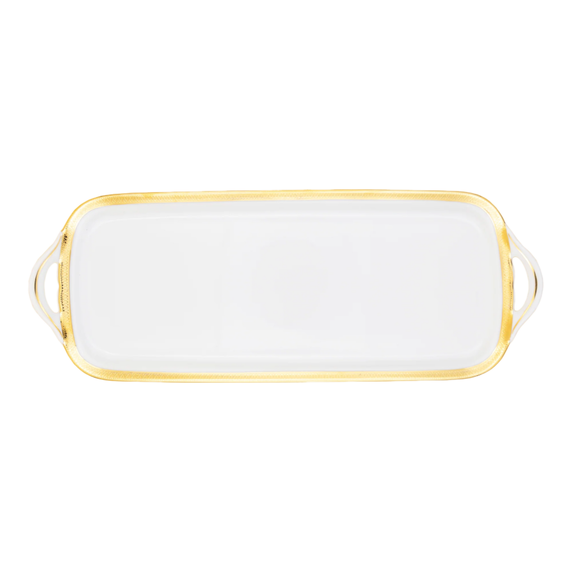 Haviland Parlon Malmaison | Rectangular Cake Dish: Fine Limoges porcelain with decorative border motif and smooth, glazed finish, perfect for serving sliced cakes, pastries, or tea-time treats | Tableware & Serveware / Serving Dishes | 2Jour Concierge, your luxury lifestyle shop