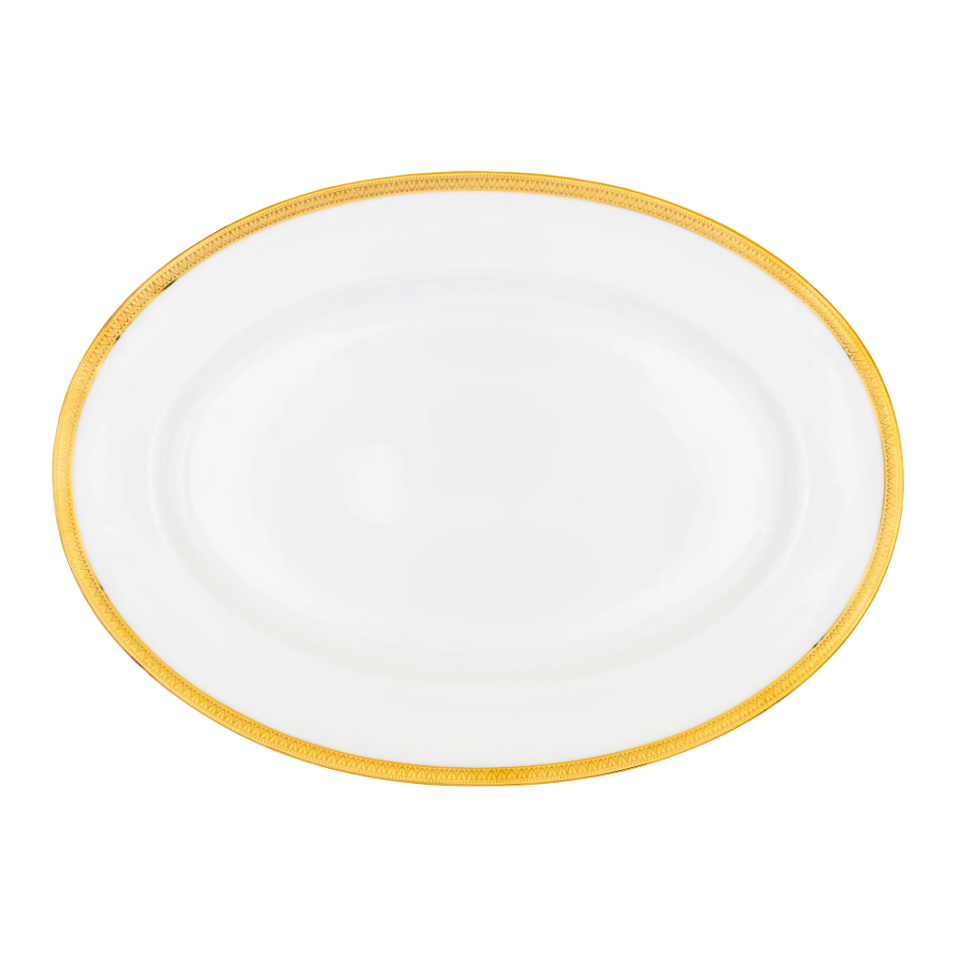 Haviland Parlon Malmaison | Oval Platter: Fine Limoges porcelain with decorative border motif and smooth, glazed finish, available in multiple sizes for roasts, fish, or elegant composed dishes | Tableware & Serveware / Serving Dishes | 2Jour Concierge, your luxury lifestyle shop

