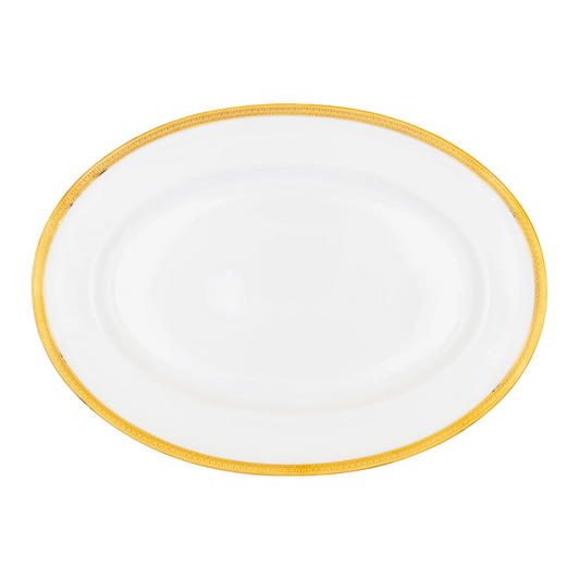 Haviland Parlon Malmaison | Oval Platter: Fine Limoges porcelain with decorative border motif and smooth, glazed finish, available in multiple sizes for roasts, fish, or elegant composed dishes | Tableware & Serveware / Serving Dishes | 2Jour Concierge, your luxury lifestyle shop

