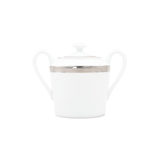 Haviland Parlon Malmaison | Sugar Bowl: Fine Limoges porcelain with decorative border motif and smooth, glazed finish, perfect for refined sugar service at the table | Tableware & Serveware / Sugar Bowls | 2Jour Concierge, your luxury lifestyle shop