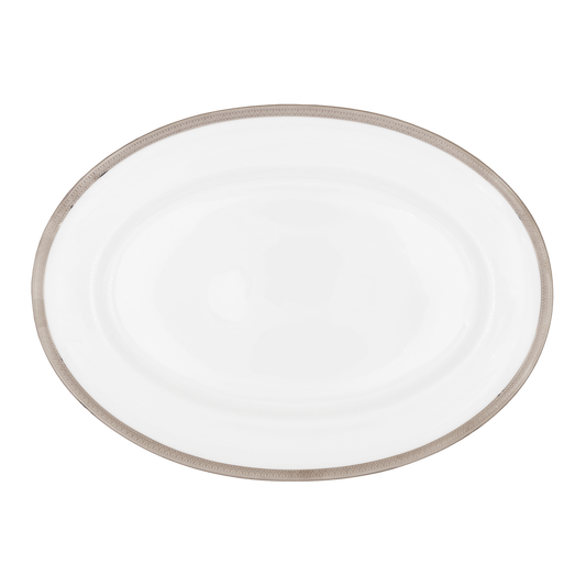 Haviland Parlon Malmaison | Oval Platter: Fine Limoges porcelain with decorative border motif and smooth, glazed finish, available in multiple sizes for roasts, fish, or elegant composed dishes | Tableware & Serveware / Serving Dishes | 2Jour Concierge, your luxury lifestyle shop