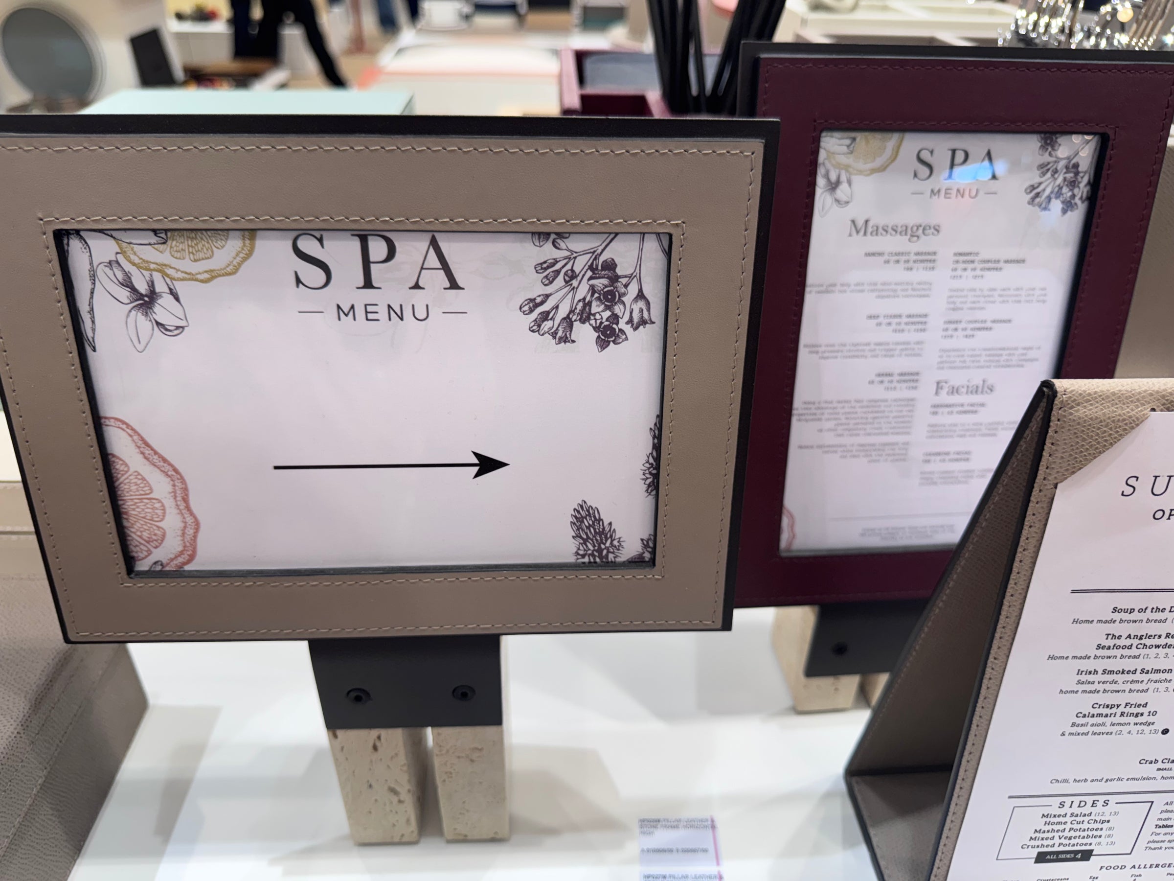 Pillar Metal & Marble Picture | Menu Frame Stand 04