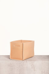 Delta Rectangular Saddle Leather Storage Basket With Handles