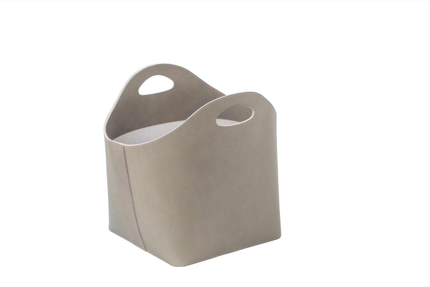 Aufbewahrungskorb aus Tau-Sattelleder mit Griffen