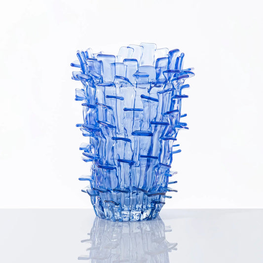 Ritagli Vase by Venini | Collection: ICEBERG. Designer: Fulvio Bianconi. Limited edition of 99 pieces. Features small rectangular glass strips applied on a truncated cone base, blown and hand-worked. | Home Decor and Vases | 2Jour Concierge, your luxury lifestyle shop