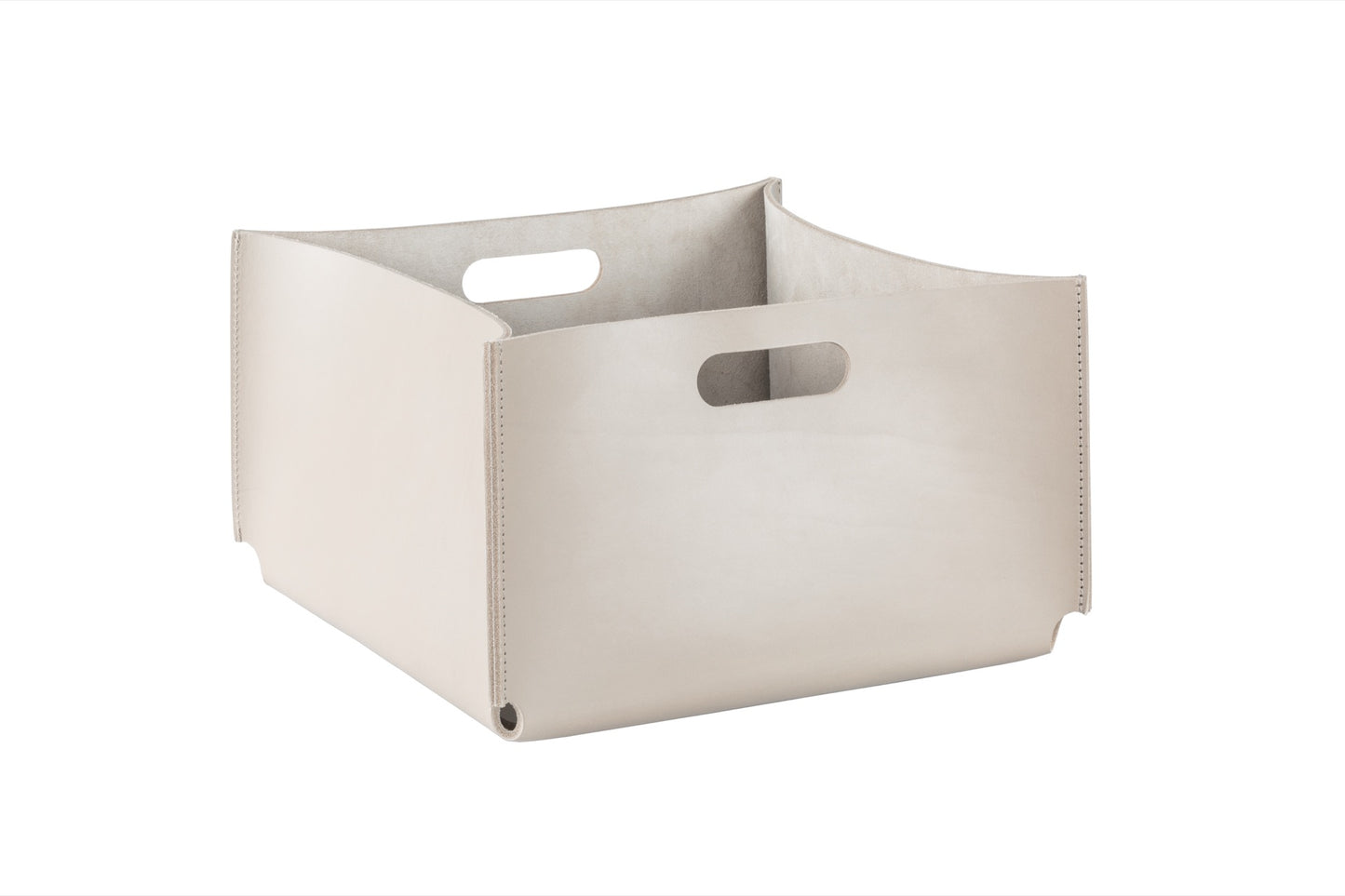 Amsterdam Quadratischer Aufbewahrungskorb aus Sattelleder mit Griffen