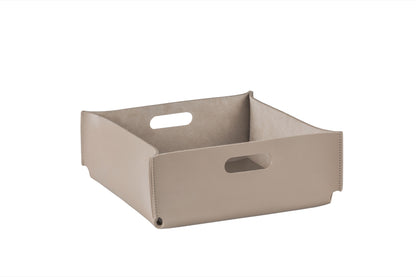 Amsterdam Quadratischer Aufbewahrungskorb aus Sattelleder mit Griffen