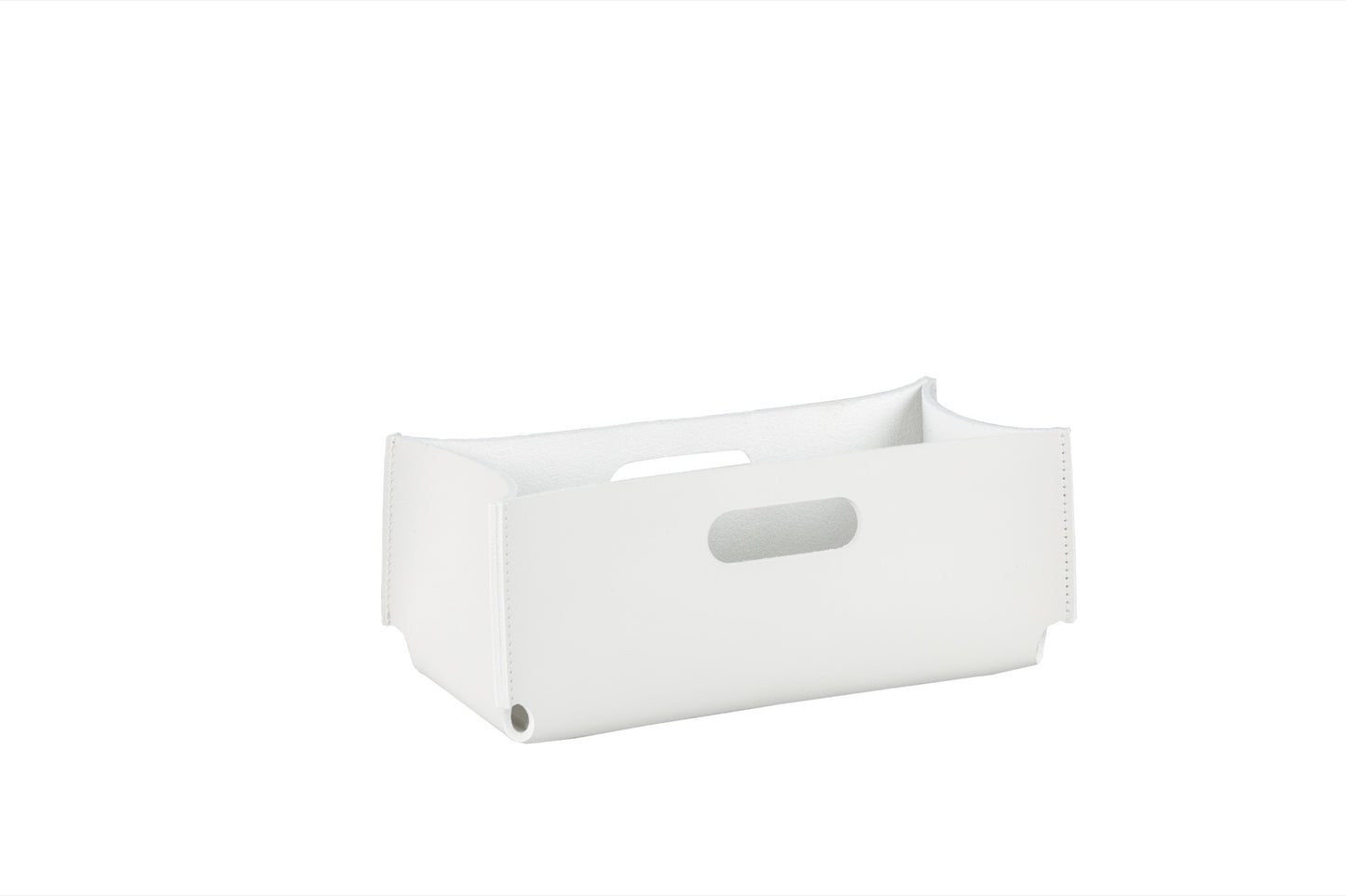 Aufbewahrungskorb aus Sattelleder Amsterdam, rechteckig mit Griffen