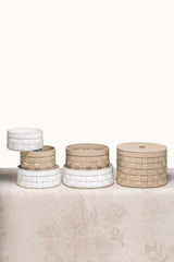 Mondina Round Woven Saddle Leather Storage Basket (tall)