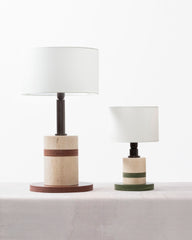 Luxor Saddle Leather, Metal & Marble Table Lamp