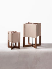 Aliante Saddle Leather & Wood Table Lamp