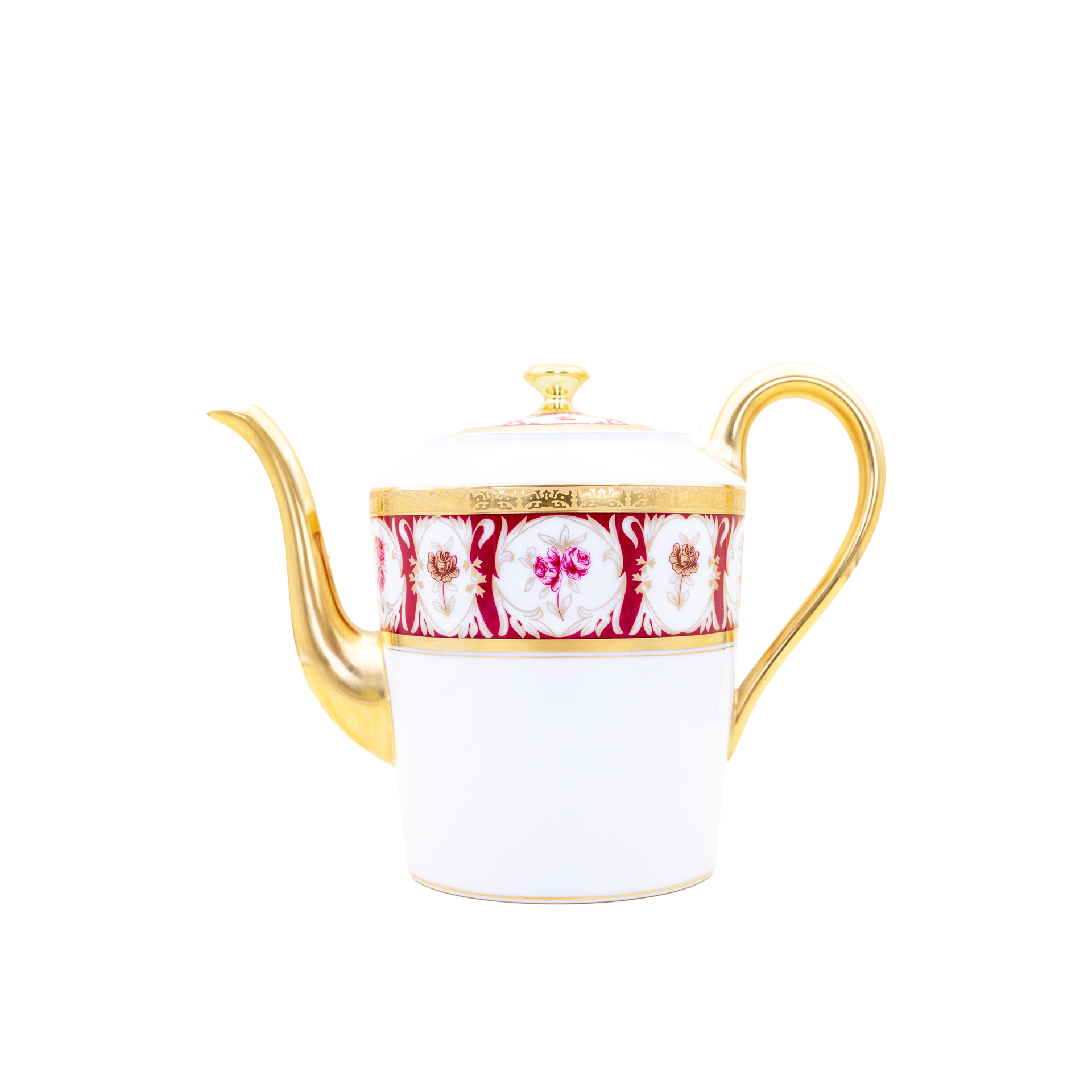 Haviland Parlon Roses d’Or | Coffee/Tea Pot (6 Cups): Fine Limoges porcelain with floral and scroll motif and smooth, glazed finish, ideal for elegant tea or coffee service for six | Tableware & Serveware / Teapots & Coffee Pots | 2Jour Concierge, your luxury lifestyle shop