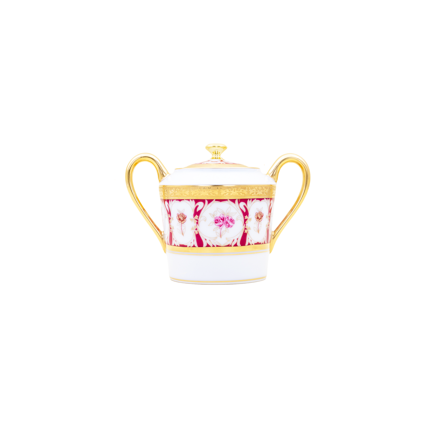 Haviland Parlon Roses d’Or | Sugar Bowl: Fine Limoges porcelain with floral and scroll motif and smooth, glazed finish, perfect for tea or coffee service in a luxurious setting | Tableware & Serveware / Sugar Bowls | 2Jour Concierge, your luxury lifestyle shop