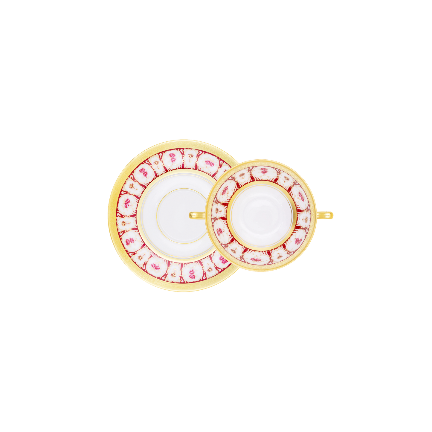 Haviland Parlon Roses d’Or | Cream Soup Bowl & Saucer: Fine Limoges porcelain with floral and scroll motif and smooth, glazed finish, ideal for serving bisques or consommés in elegant service | Tableware & Serveware / Bowls | 2Jour Concierge, your luxury lifestyle shop