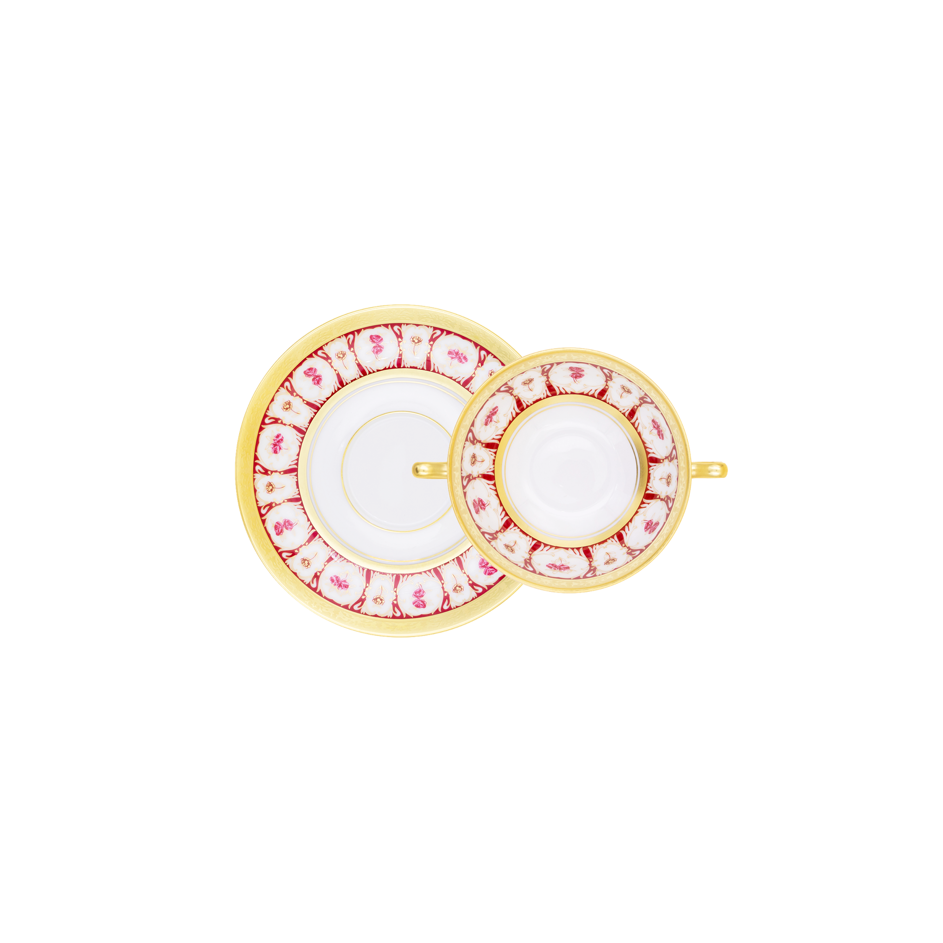 Haviland Parlon Roses d’Or | Cream Soup Bowl & Saucer: Fine Limoges porcelain with floral and scroll motif and smooth, glazed finish, ideal for serving bisques or consommés in elegant service | Tableware & Serveware / Bowls | 2Jour Concierge, your luxury lifestyle shop