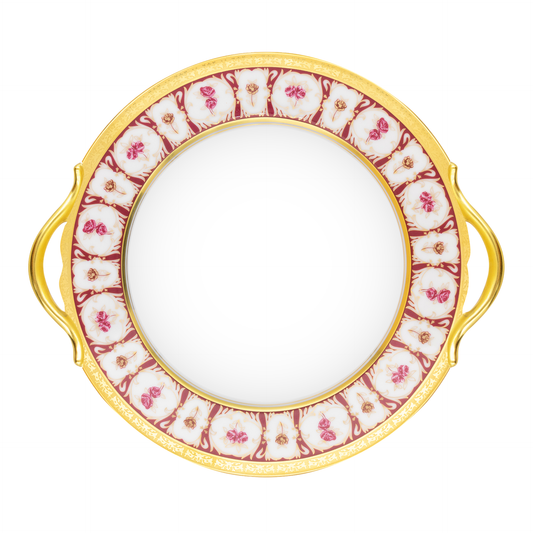 Haviland Parlon Roses d’Or | Round Cake Dish: Fine Limoges porcelain with floral and scroll motif and smooth, glazed finish, ideal for serving cakes, pastries, or tarts with elegance | Tableware & Serveware / Serving Dishes | 2Jour Concierge, your luxury lifestyle shop