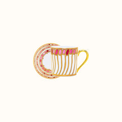 Syracuse Rose Limoges Porcelain Coffee Cup & Saucer