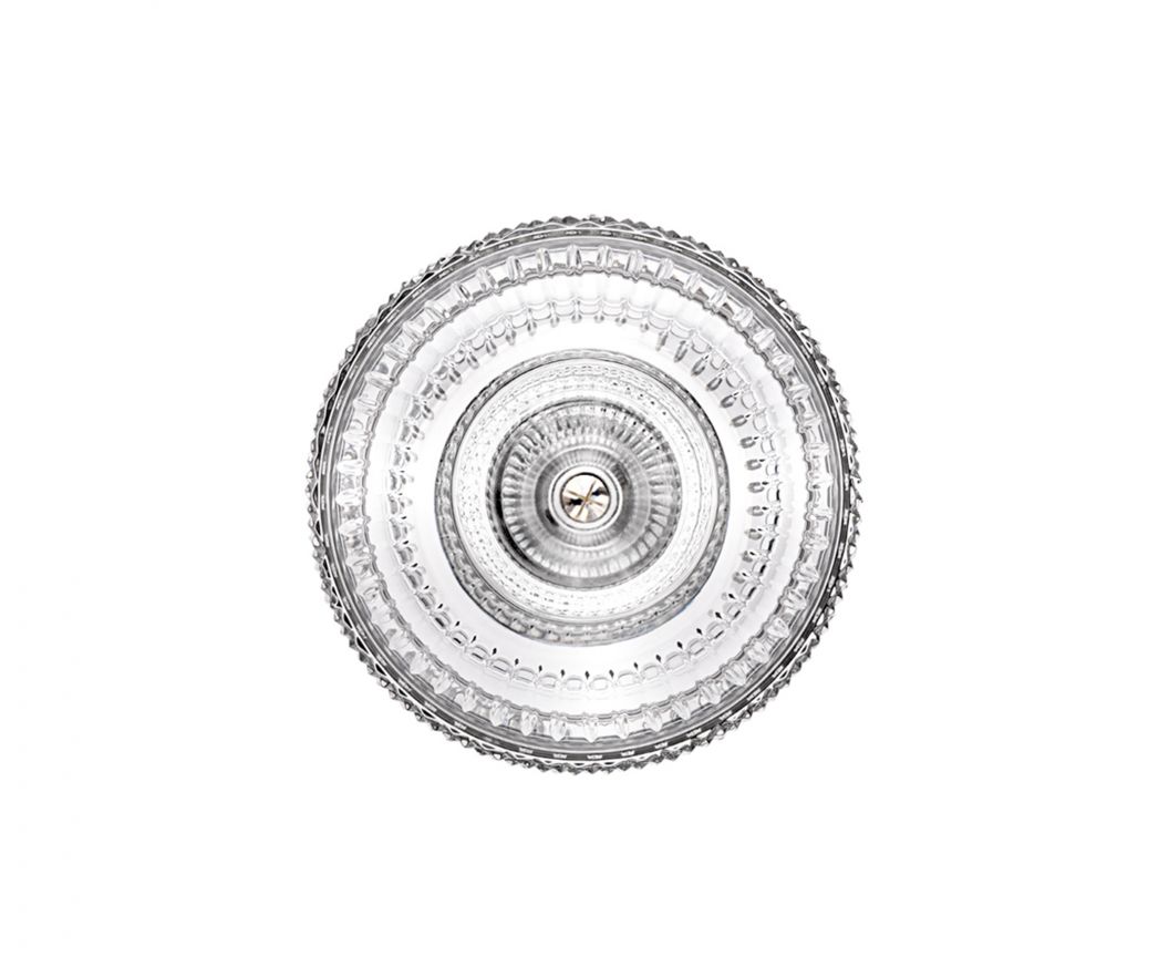 Matrice Ip44 Sconce by Saint-Louis | Small sconce in cut clear crystal (diamonds and bevels) | Certified IP 44, suitable for bathroom installation | Available in chrome plated or golden finish | Blown and cut in Saint-Louis-lès-Bitche, France | Inspired by moulds and casts | Collection: MATRICE | Color: CLEAR | Design: CONTEMPORARY | Designer: Kiki van Eijk | Home Lighting and Sconces | 2Jour Concierge, your luxury lifestyle shop