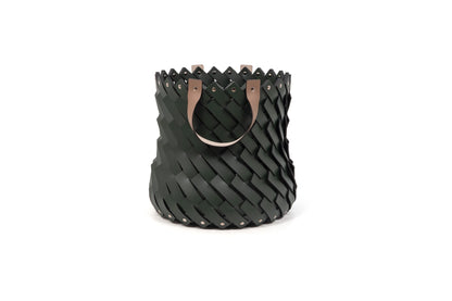 Pinetti × Antonio De Marco Almeria | Hand-Woven Leather Baskets: Eco-friendly washable leather baskets, hand-woven and available in multiple shapes and sizes, ideal for indoor and outdoor use | Storage & Outdoor / Baskets | 2Jour Concierge, your luxury lifestyle shop | luxury interiors, refined living, yacht décor, spa décor, outdoor elegance, boutique hotels, home organization, hospitality décor, office décor