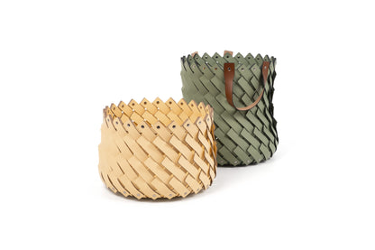 Pinetti × Antonio De Marco Almeria | Hand-Woven Leather Baskets: Eco-friendly washable leather baskets, hand-woven and available in multiple shapes and sizes, ideal for indoor and outdoor use | Storage & Outdoor / Baskets | 2Jour Concierge, your luxury lifestyle shop | luxury interiors, refined living, yacht décor, spa décor, outdoor elegance, boutique hotels, home organization, hospitality décor, office décor