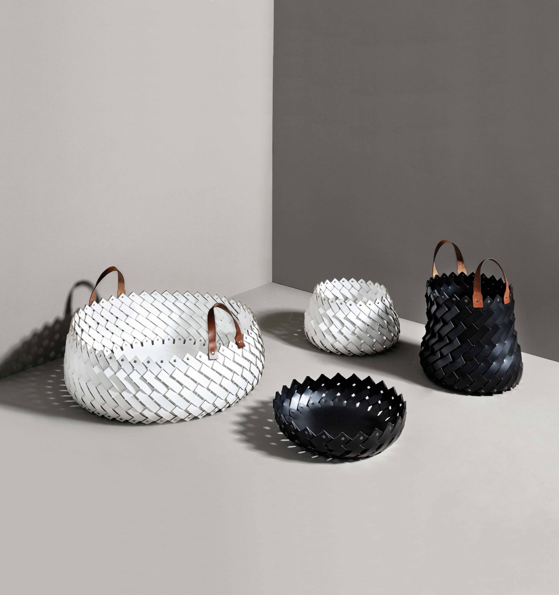 Pinetti × Antonio De Marco Almeria | Hand-Woven Leather Baskets: Eco-friendly washable leather baskets, hand-woven and available in multiple shapes and sizes, ideal for indoor and outdoor use | Storage & Outdoor / Baskets | 2Jour Concierge, your luxury lifestyle shop | luxury interiors, refined living, yacht décor, spa décor, outdoor elegance, boutique hotels, home organization, hospitality décor, office décor