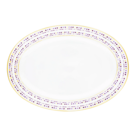 Robert Haviland & C. Parlon Villa Toscana | Oval Platter: Fine Limoges porcelain with geometric border motif and smooth, glazed finish, available in two sizes for roasts, fish, or composed dishes | Tableware & Serveware / Serving Dishes | 2Jour Concierge, your luxury lifestyle shop
