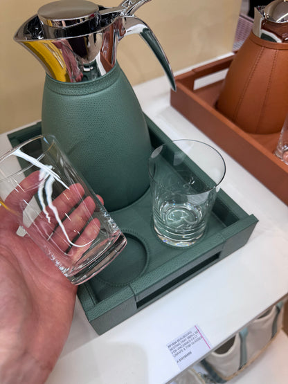 Beaubourg Nesting Tray Set w Chantilly Carafe & Two Fine Crystal Glasses