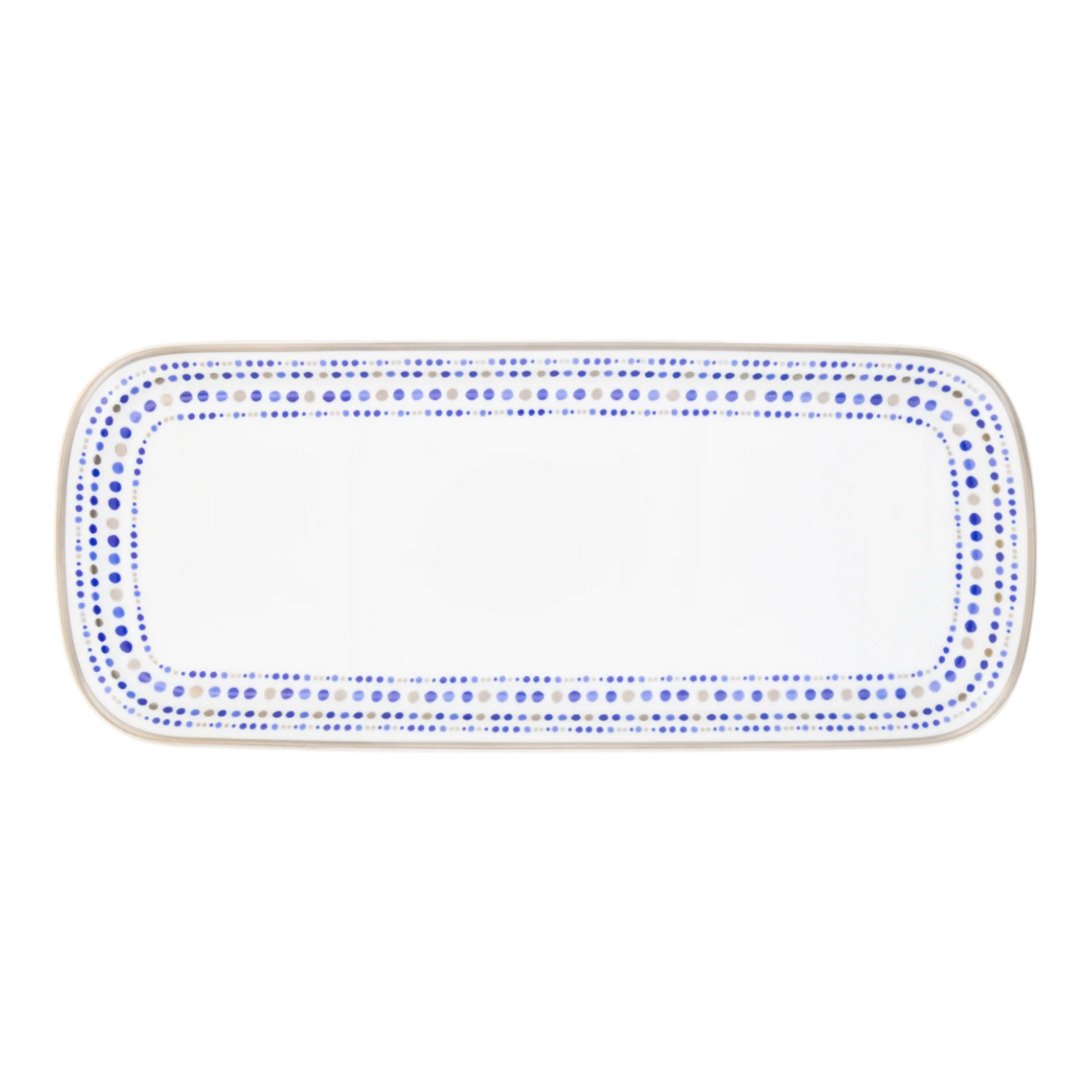 Robert Haviland & C. Parlon Villa Toscana | Rectangular Cake Dish: Fine Limoges porcelain with geometric border motif and smooth, glazed finish, perfect for sliced cakes, pastries, or tea-time presentation | Tableware & Serveware / Serving Dishes | 2Jour Concierge, your luxury lifestyle shop