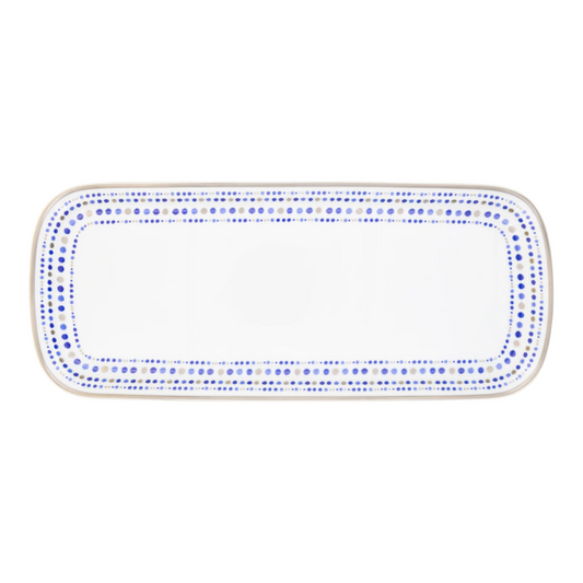 Robert Haviland & C. Parlon Villa Toscana | Rectangular Cake Dish: Fine Limoges porcelain with geometric border motif and smooth, glazed finish, perfect for sliced cakes, pastries, or tea-time presentation | Tableware & Serveware / Serving Dishes | 2Jour Concierge, your luxury lifestyle shop