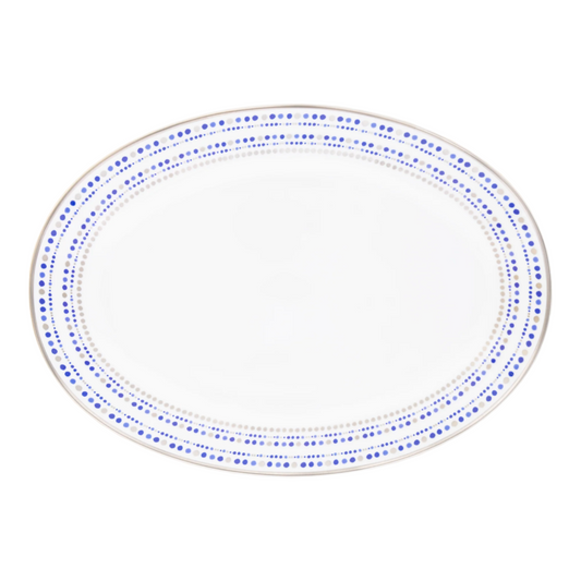 Robert Haviland & C. Parlon Villa Toscana | Oval Platter: Fine Limoges porcelain with geometric border motif and smooth, glazed finish, available in two sizes for roasts, fish, or composed dishes | Tableware & Serveware / Serving Dishes | 2Jour Concierge, your luxury lifestyle shop