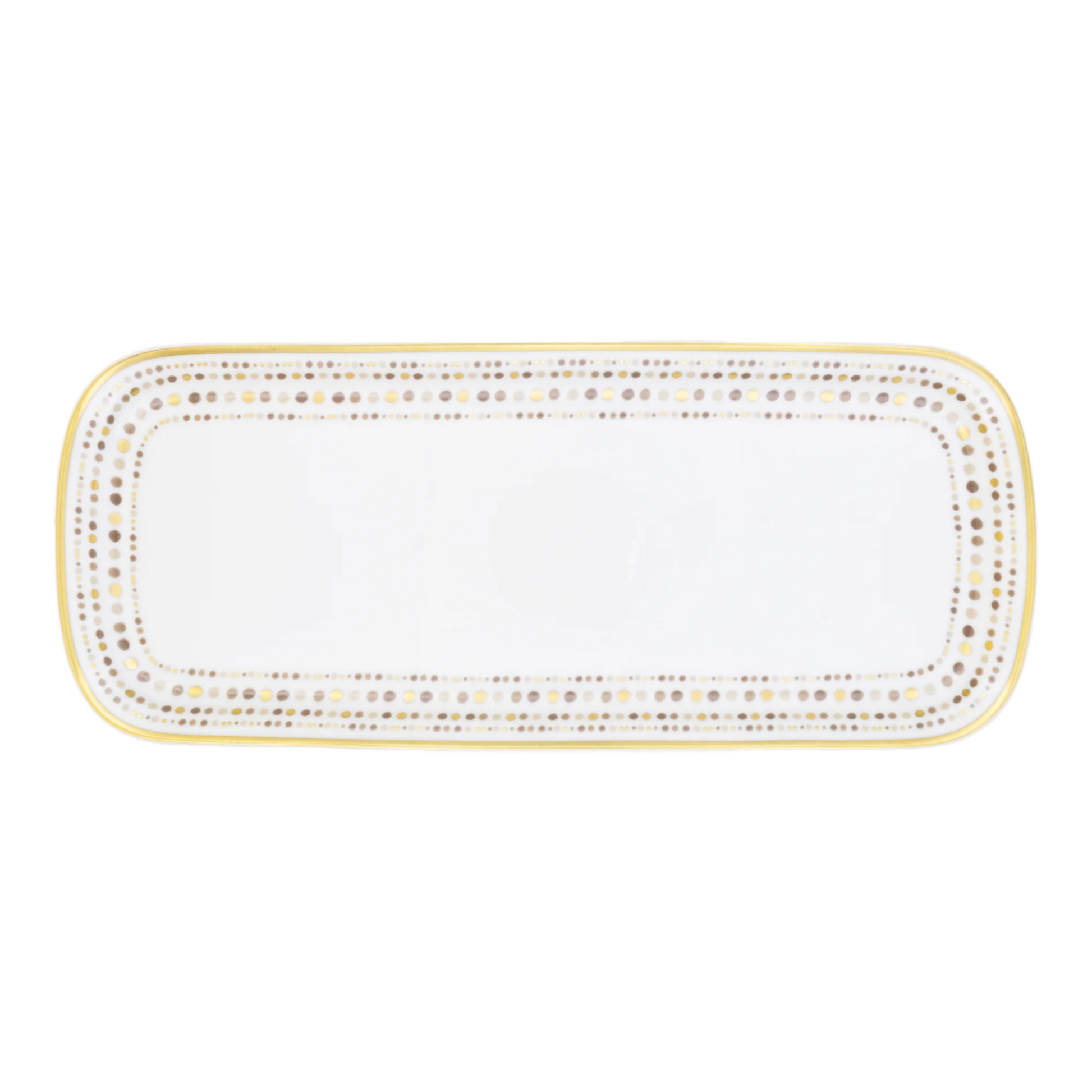 Robert Haviland & C. Parlon Villa Toscana | Rectangular Cake Dish: Fine Limoges porcelain with geometric border motif and smooth, glazed finish, perfect for sliced cakes, pastries, or tea-time presentation | Tableware & Serveware / Serving Dishes | 2Jour Concierge, your luxury lifestyle shop