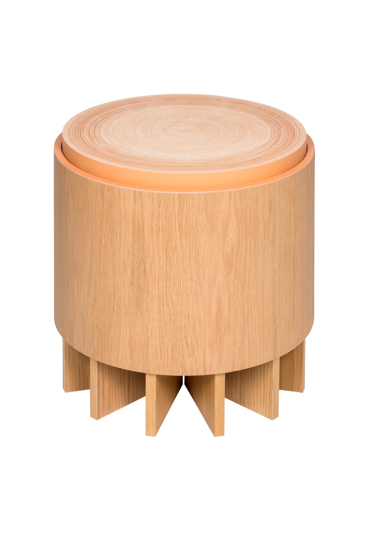 Rabitti 1969 Cruz Stool | Laminated wood structure with a rolled saddle leather insert on top | Designed by Simone Fanciullacci | Elegant and minimalist design | Home Decor and Furniture | 2Jour Concierge, your luxury lifestyle shop