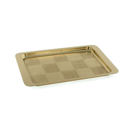 Patch Metal Tray by Zanetto | Rectangular tray | Varnished surface | Available in matte silver-plated or shiny light gold finishes | Home Decor and Serveware | 2Jour Concierge, your luxury lifestyle shop






