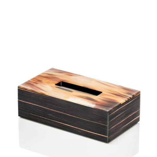 Armida Tissue Box Holder by Arcahorn | Crafted from horn and glossy ebony. | Home Decor and Accessories | 2Jour Concierge, your luxury lifestyle shop