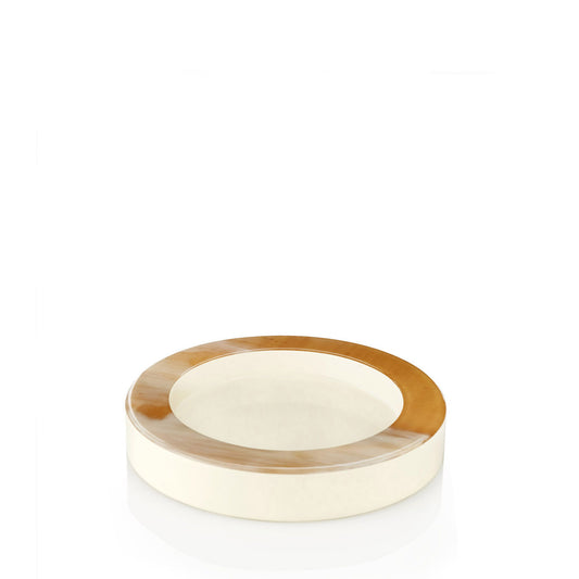 Adele Wine Coaster by Arcahorn | Made of horn and wood with a lacquered ivory gloss finish | Home Decor and Serveware | 2Jour Concierge, your luxury lifestyle shop