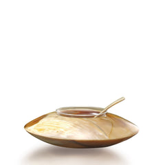 Almas Horn and Crystal Caviar Bowl with Horn Caviar Spoon