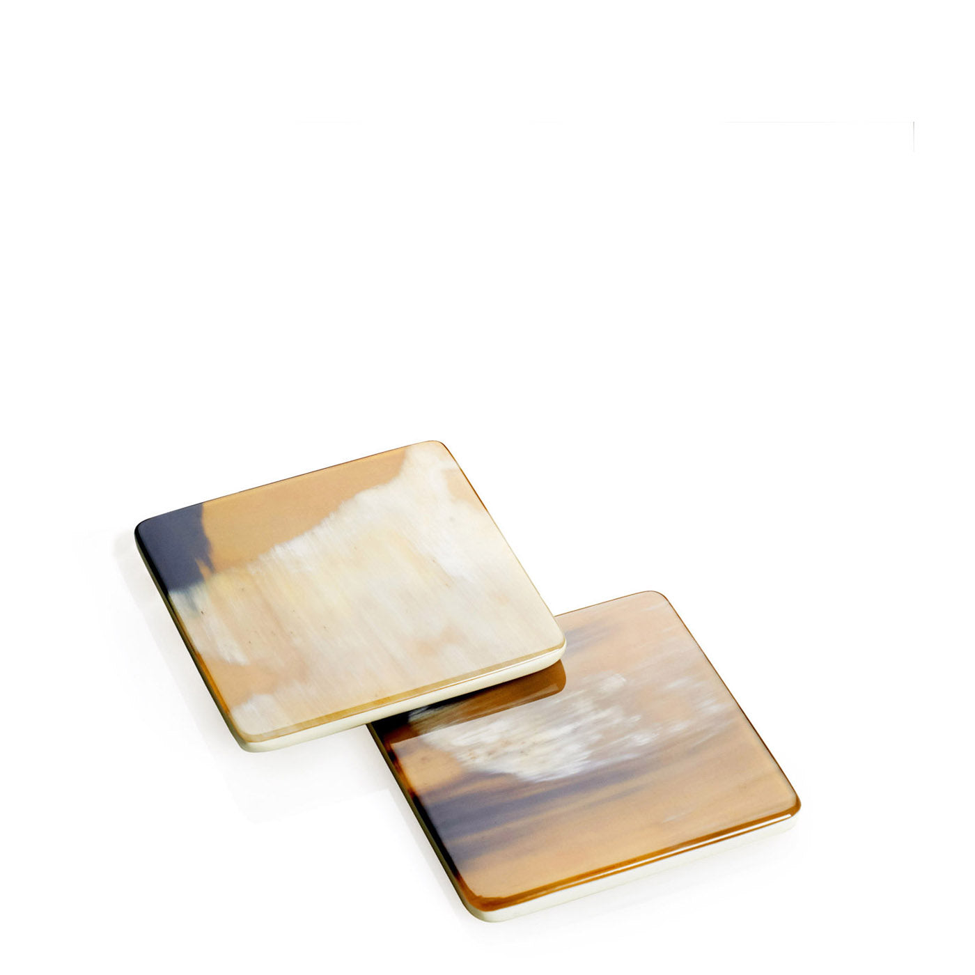 Chelsea Coasters by Arcahorn | Set of 2 coasters in horn and wood with lacquered ivory gloss finish | Home Decor and Serveware | 2Jour Concierge, your luxury lifestyle shop