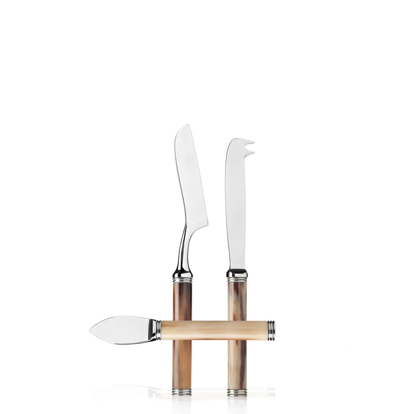 Pule Two-Pronged Cheese Knife by Arcahorn | Designed for semi-hard cheeses, crafted from horn and stainless steel | Kitchen Tools and Cheese Knives | 2Jour Concierge, your luxury lifestyle shop