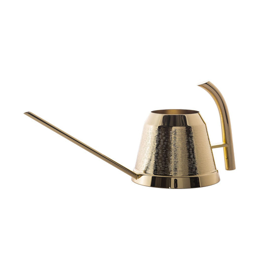 Ciccio Shiny Brass Watering Can by Zanetto | Handcrafted metal polished brass watering can with beeswax coating. | Gardening and Home Decor | 2Jour Concierge, your luxury lifestyle shop