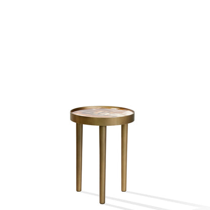 Arcahorn Dorian | Side Table: Glossy horn top with burnished brass structure and glossy finish, ideal as an elegant accent table beside seating or in refined living spaces | Furniture / Side Tables | 2Jour Concierge, your luxury lifestyle shop