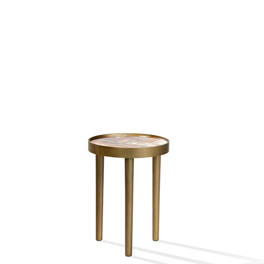 Arcahorn Dorian | Side Table: Glossy horn top with burnished brass structure and glossy finish, ideal as an elegant accent table beside seating or in refined living spaces | Furniture / Side Tables | 2Jour Concierge, your luxury lifestyle shop