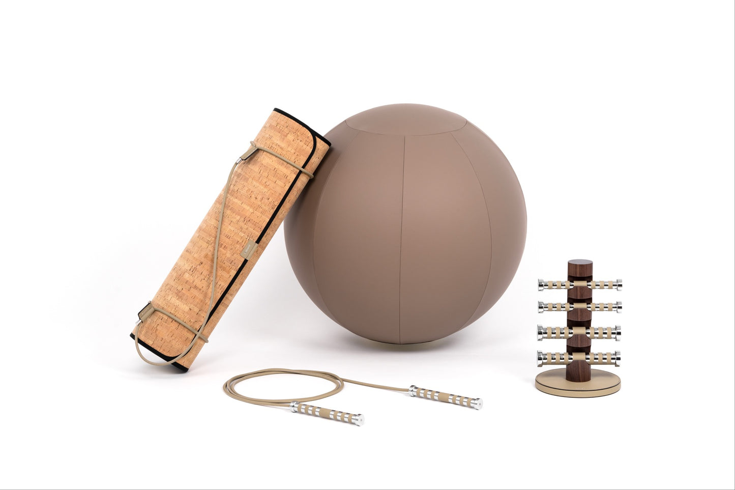 Pinetti Fitball | Leather-Covered Gym Ball: Removable calf leather cover for elegant home fitness and wellness décor | Wellness / Fitness Accessories | 2Jour Concierge, your luxury lifestyle shop | luxury interiors, refined living, elegant gym equipment, boutique hotels, spa décor, yacht décor, office décor, hospitality décor