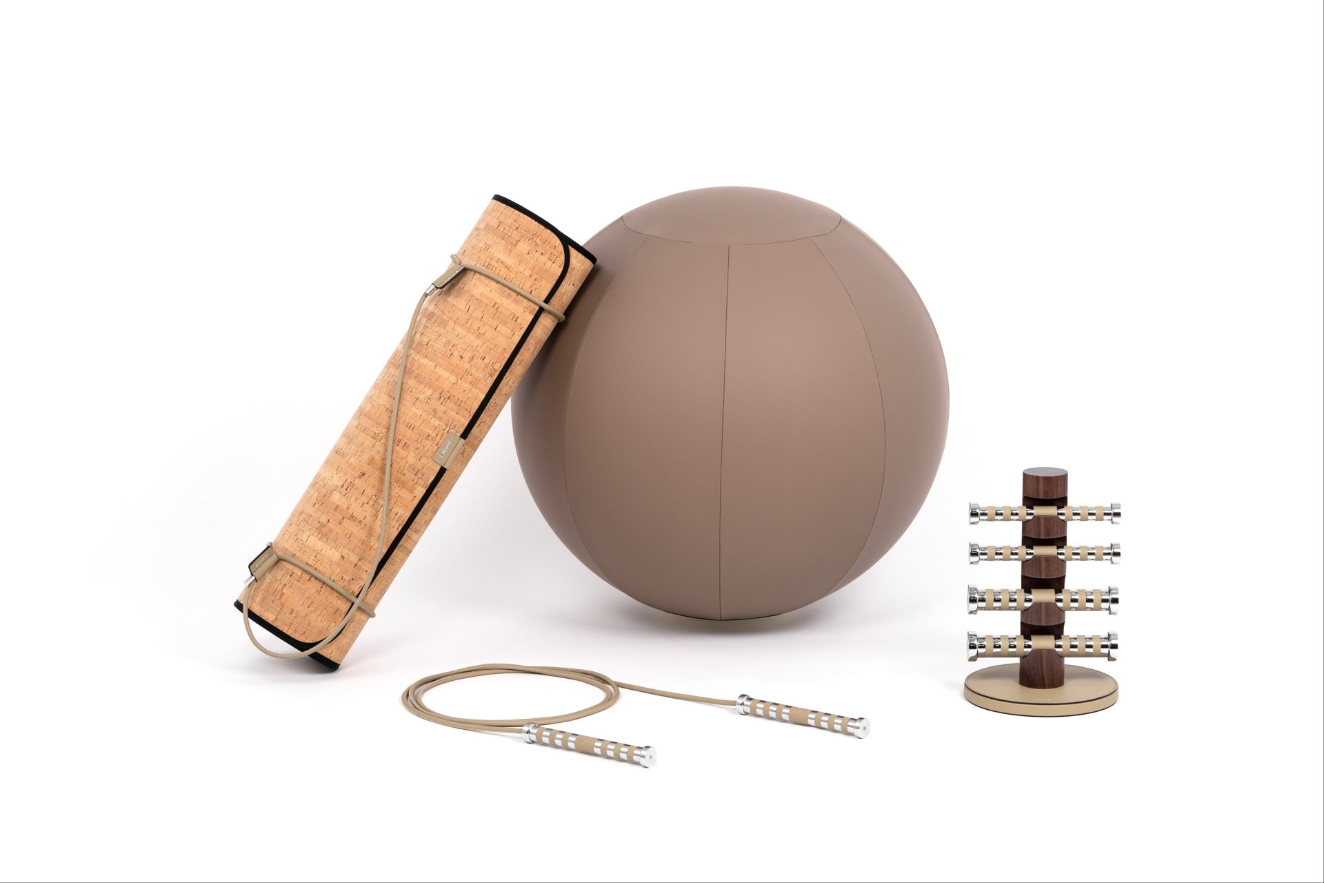 Pinetti Fitball | Leather-Covered Gym Ball: Removable calf leather cover for elegant home fitness and wellness décor | Wellness / Fitness Accessories | 2Jour Concierge, your luxury lifestyle shop | luxury interiors, refined living, elegant gym equipment, boutique hotels, spa décor, yacht décor, office décor, hospitality décor